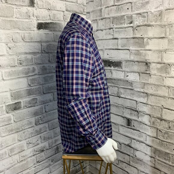 Bergdorf Goodman Tailored Fit Plaid Casual Dress Shirt - Picture 3 of 11